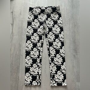Janie and Jack Black and White Floral Leggings